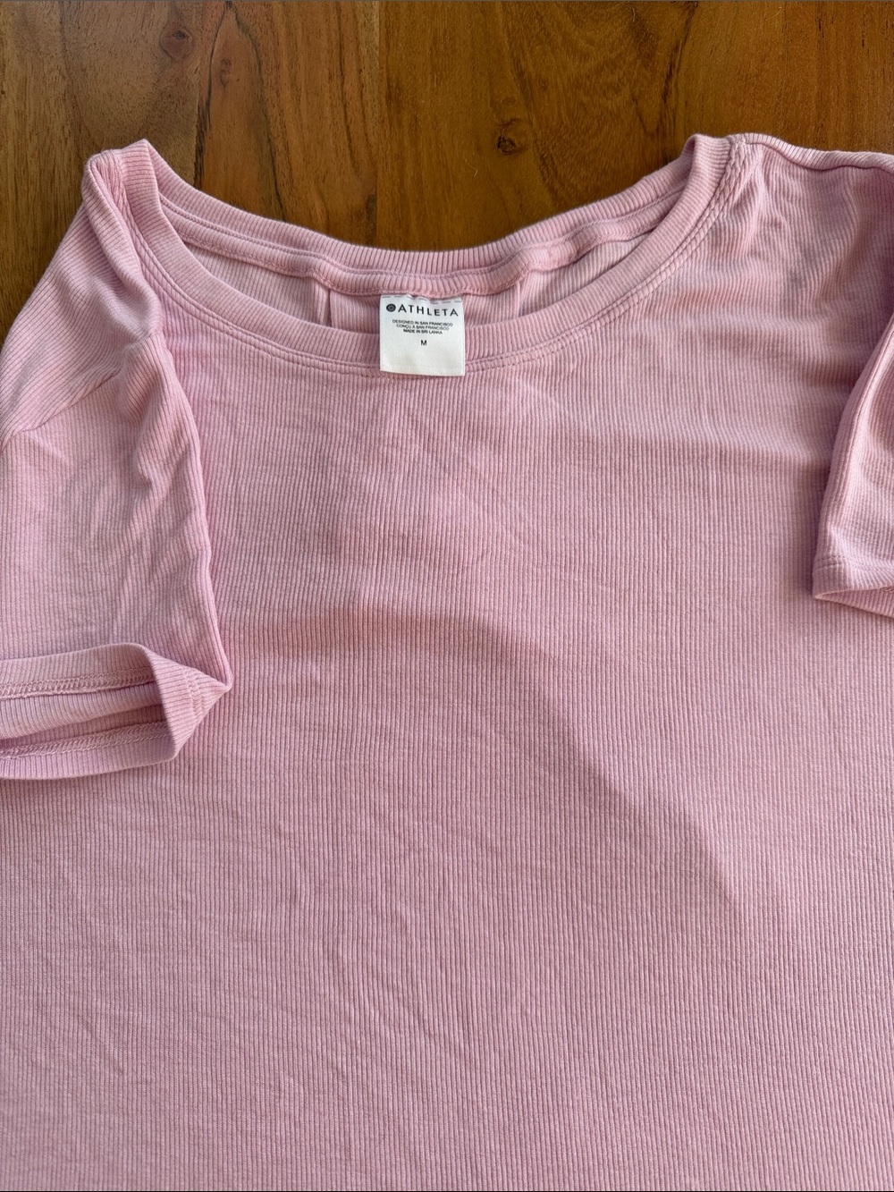 NWOT Athleta Ribbed Short Sleeve Tee - Picture 2 of 3